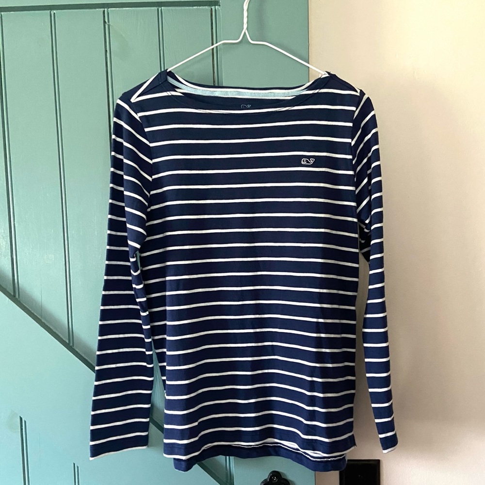 NWT Vineyard Vines Girls Long Sleeve Boatneck Striped Tee Size XL (16)